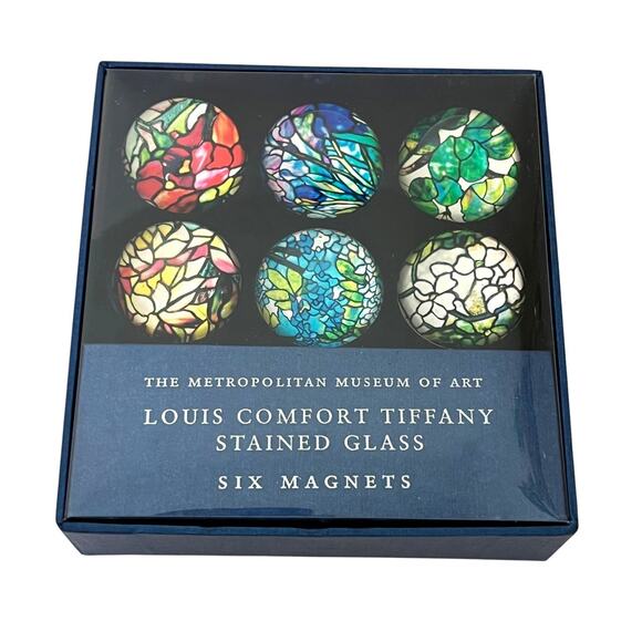 Set Of 6 Louis Comfort Tiffany Stained Glass Magnets Metropolitan Museum Of Art - Picture 1 of 6